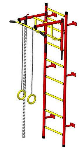 картинка Детский спортивный комплекс ДСК "Пионер-С20" (пристеночный) красный-желтый от магазина Лазалка