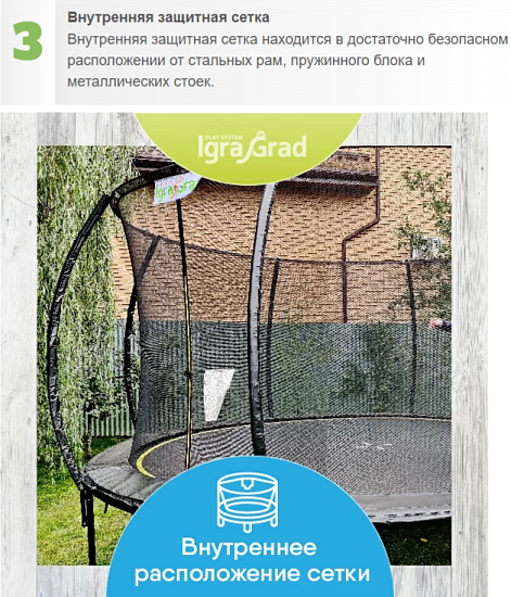 Батут с защитной сеткой IgraGrad Premium 244 см (8ft)