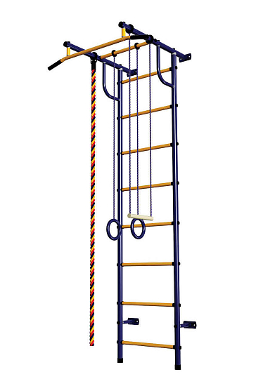 Детский спортивный комплекс ДСК "Пионер-с2н" (усиленый)(пристеночный) Сине-желтый