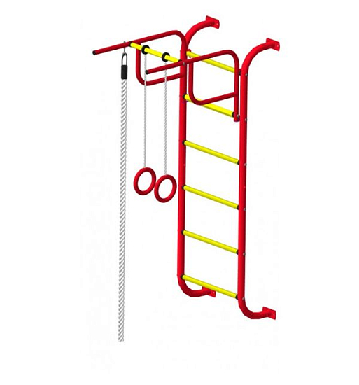 Детский спортивный комплекс ДСК "Пионер-7" (пристеночный) красно-желтый