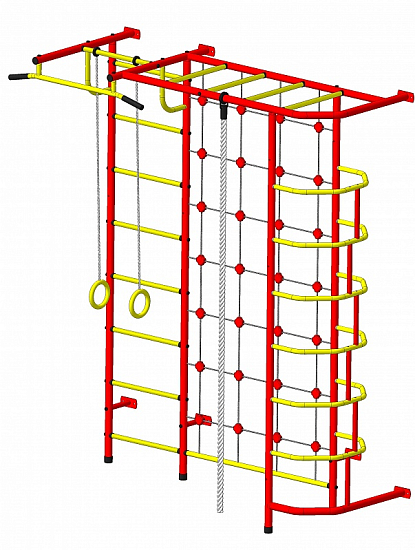 Детский спортивный комплекс ДСК "Пионер-С5С"(пристеночный) красный-желтый