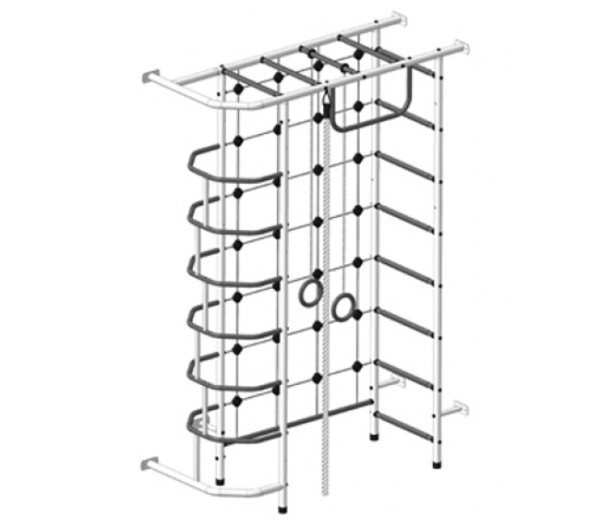 Детский спортивный комплекс ДСК "Пионер-9" с сетью (пристеночный) белый-серый