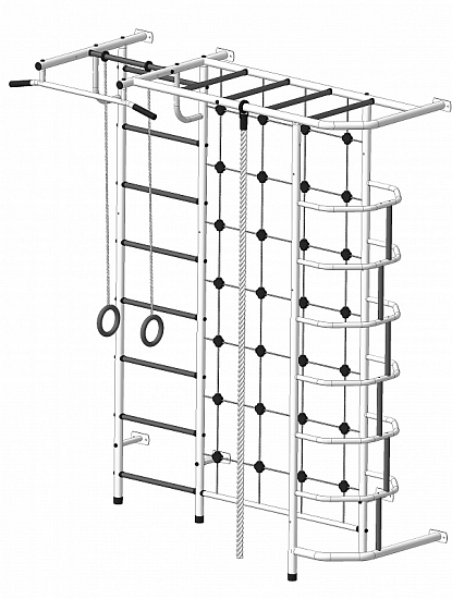 Детский спортивный комплекс ДСК "Пионер-С5С"(пристеночный) белый-серый