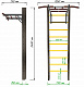 картинка Брашированная шведская стенка "Кастерли" Black с турником (Желтые ступени) от магазина Лазалка