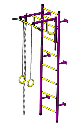 Детский спортивный комплекс ДСК "Пионер-С20" (пристеночный) пурпурный-желтый ПВХ
