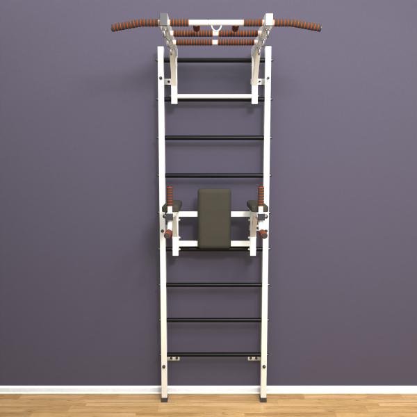 картинка Шведская стенка «LittleSport» White Long 2.0 черные ступени от магазина Лазалка