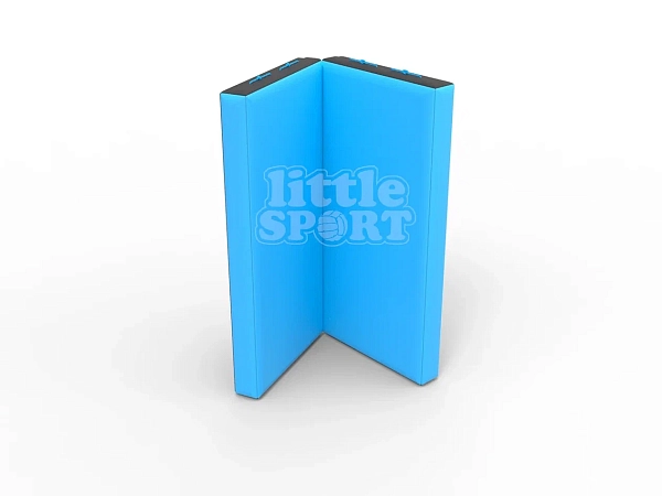 картинка Мат кожзам LittleSport (100х100х10см) складной в 2 сложения черный\голубой от магазина Лазалка