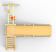 Детская площадка - деревянная горка  Пикник "Зима №2" с рукоходом
