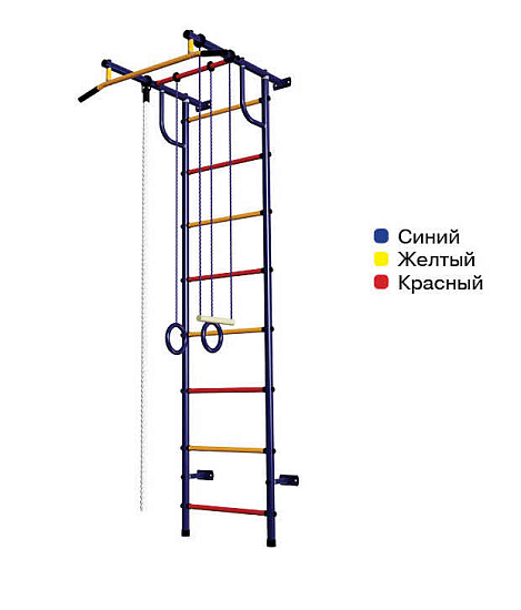 Детский спортивный комплекс ДСК "Пионер-с2н" (усиленый)(пристеночный) Сине-желтый