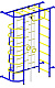 Детский спортивный комплекс ДСК "Пионер-9" с лестницей (пристеночный) синий-желтый