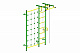 Детский спортивный комплекс ДСК "Пионер-С3н" с сетью (пристеночный) зелено-жёлтый