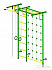 Детский спортивный комплекс ДСК "Пионер-С4С" с сетью (пристеночный) зелено-желтый