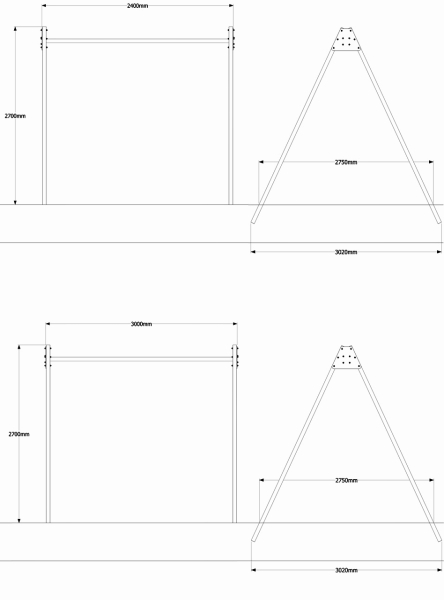 картинка Уличные качели Sv Sport Maxi УК143.5В2 (3.0м/Гнездо 115см/"Лодочка"/Подвесы на втулке 2к) от магазина Лазалка