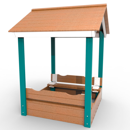 картинка Детская деревянная песочница с крышей "Лэйк" от магазина Лазалка