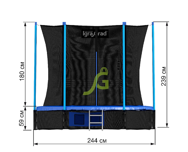 Батут с защитной сеткой IgraGrad Classic 244 см (8ft)