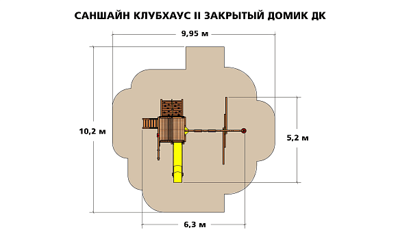 Игровая площадка Саншайн  Фанхаус II ДК Закрытый Домик (Sunshine Funhouse Pkg II with LL  WR)