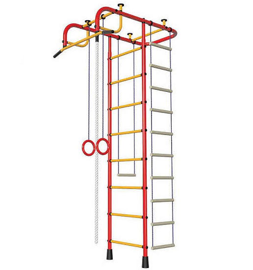 Детский спортивный комплекс ДСК "Пионер А" Т-образный (2,9-3,4м.) красный-желтый
