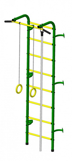 Детский спортивный комплекс ДСК "Пионер-с1у"(пристеночный) зеленый-желтый