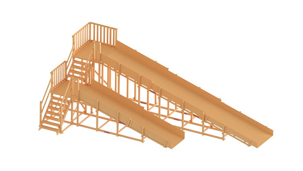 картинка Заливная деревянная горка «Снежинка-4» от магазина Лазалка