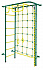 Детский спортивный комплекс ДСК "Пионер-8" с сетью (пристеночный) зеленый-желтый