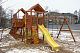 Детская деревянная зимняя горка IgraGrad Snow Fox 5,9 м + Панда Фани Gride